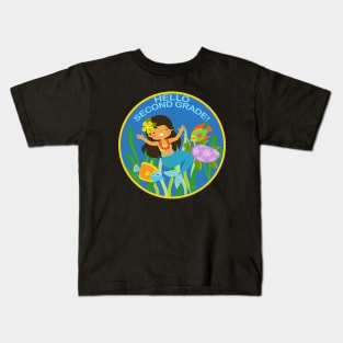 Hello Second Grade! Underwater Friends School Mermaid Children Back to School Kids T-Shirt